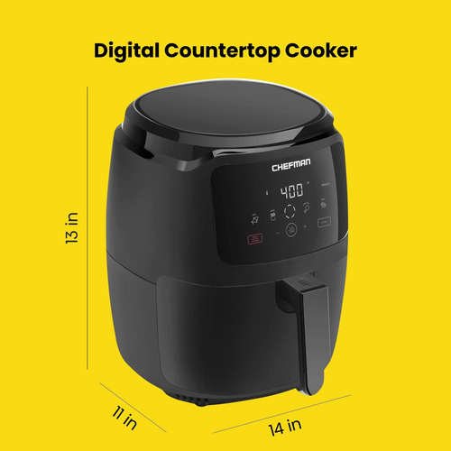 Air Fryer Chefman Digital 5 L/5 Cuartos De Galón, Tamaño Fam
