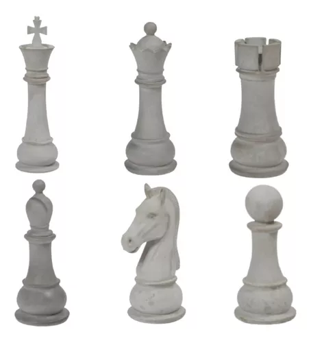 Peças De Xadrez Kit Rei Rainha Cavalo Decoração Escultura