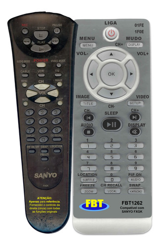 Controle Compatível P/ Sanyo Fxgk Fbt1262