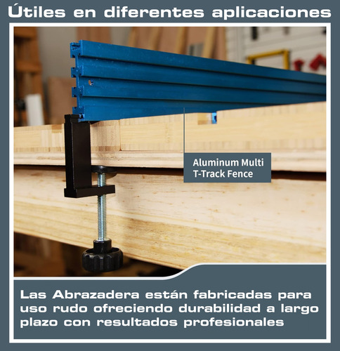 2 Abrazaderas De Sujeción En T Para Fijación En Guías Ttrack