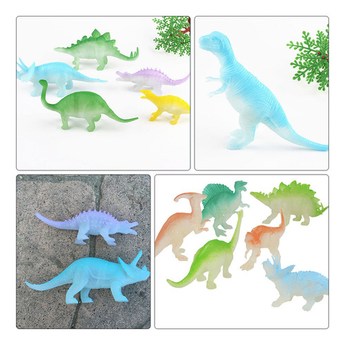 Miniatura Luminosa De Dinosaurio Para Niños, 6 Unidades