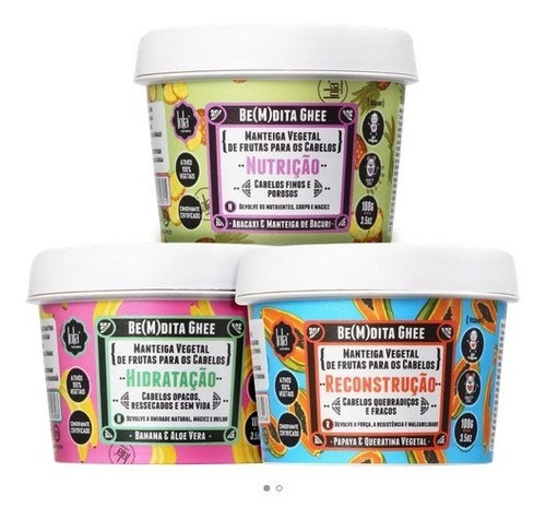 Cronograma Capilar Lola Cosmetics Be(m)dita Ghee - 3 Itens