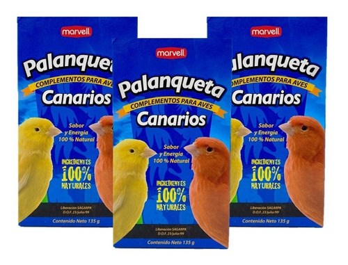 3 Cajas De Palanqueta Para Canarios 135g