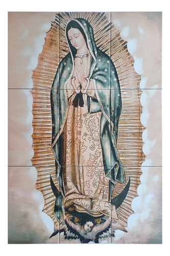 Virgen De Guadalupe Imagen 60x90 Cm En Azulejos Exteriores