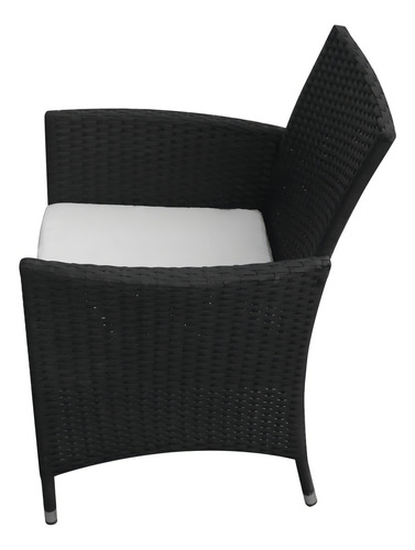 Sillas De Jardín 2 Piezas Poly Rattan Negro