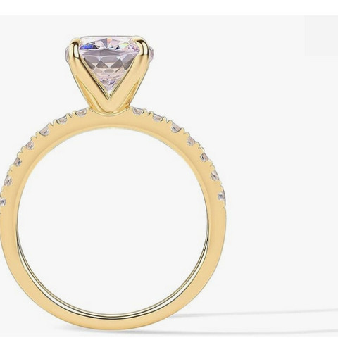 Anillo De Compromiso Oro 14 Quilates Zirconia Cúbica