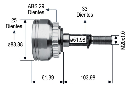 Junta Homocinética Chevrolet Astra 2001-2003 L4 2.2