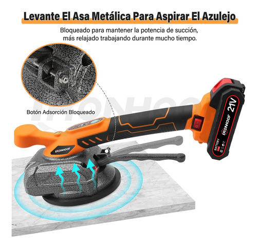 Ironhoof SLMXF074YE Niveladores Porcelanato Vibrador Azulejo 5 Velocidades