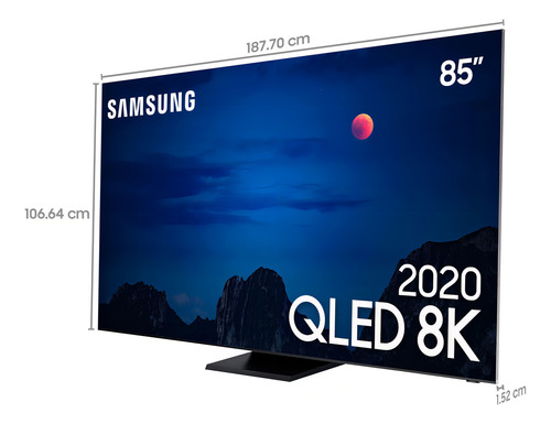Smart TV de 85" Samsung Series Q QN85Q950TS com tela QLED 8K