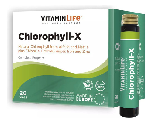 Chlorophyll-x (clorofila) / 20 Botellas / Vitamin Life
