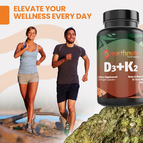 Earthnutri Vitamina D3 K2 5000 Iu Con Calcio Y Minerales