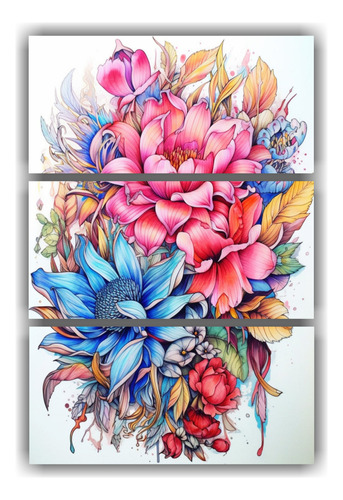 Tres Lienzos De Tela Hermoso Petalos Posters 70x105cm