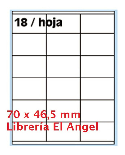 Imagen 1 de 9 de Papel Autoadhesivo A4 100 Hojas Etiquetas 4118 70 X 46,5mm