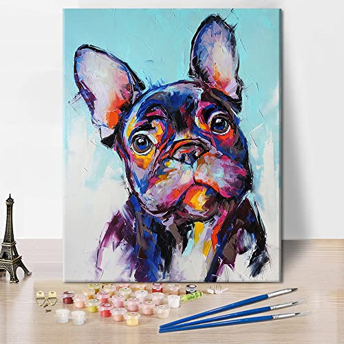 Tishiron Pintura A Mano Al Óleo Bulldogs Franceses, Pintura