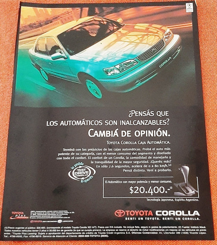 Publicidad Toyota Corolla 1999 Aut.