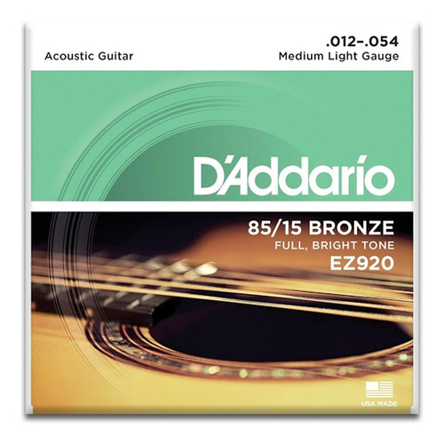 Daddario Ez-920 Cuerdas Guitarra Acústica Acero Bronce 12-54