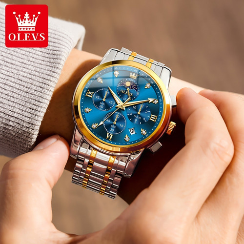Reloj Olevs Diamond Calendar Moon Phase Business