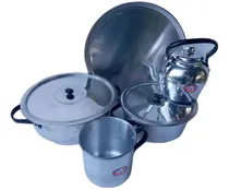 Comprar Set Cacerolas Aluminio 2 Cacerolas + Pava Jarro Y Pizzera