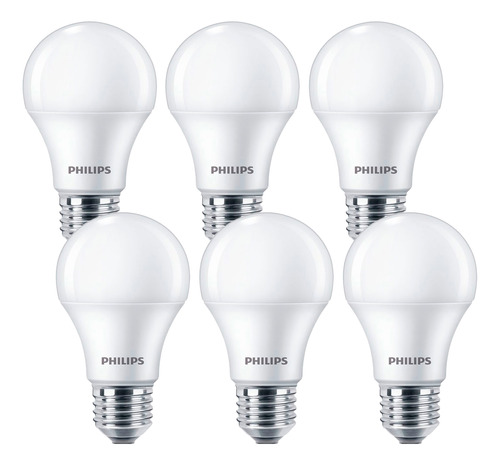 Combo X6 Lamparas Led Ecohome Philips 9w E27 6500k Blan Frio