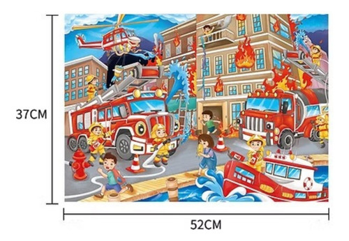 Rompecabezas Infantil Bomberos 200 Piezas En Tubo Mazel Toys