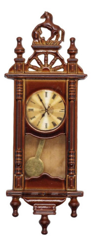 1:12 Casa De Muñecas Reloj De Pared Estilo Vintage Marrón