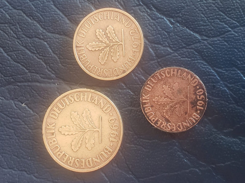 Lote 3 Monedas Antiguas Alemania 10,5 Y 1 Pfenning 50,69 Y72