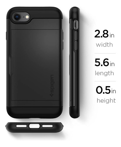 Funda De Teléfono Spigen Slim Armor Cs Para iPhone SE 2022 Negra