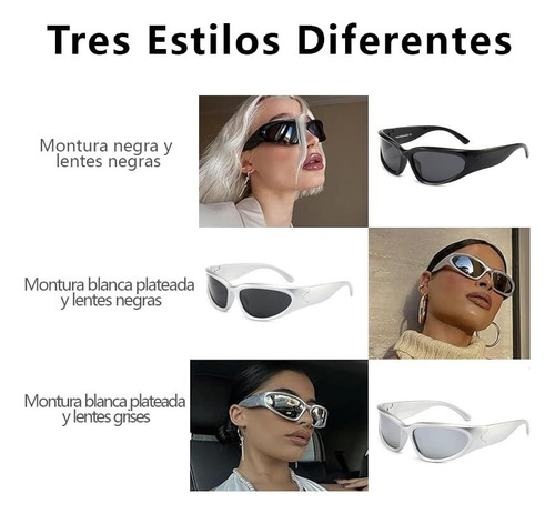 Lentes De Sol Mujer Hombre 3 Pares, Y2k Lentes Sol, Uv400