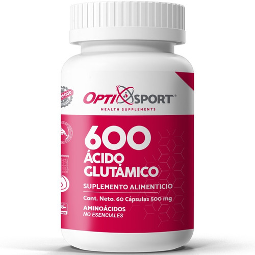  Ácido Glutámico 600 Con 60 Cápsulas 500 Mg C/u. 2(pzas)