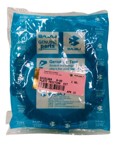 Imagen 5 de 5 de Kit De Pastas De Embrague Bajaj Original Para Pulsar 180 Ug