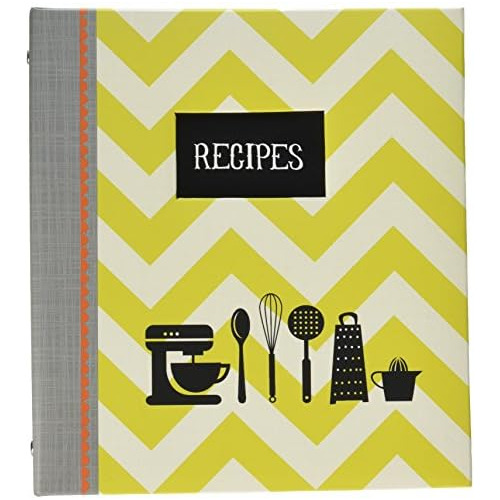 Carpeta De Recetas Rayas Verdes, 9'' X 9.5'', 20 Págin...