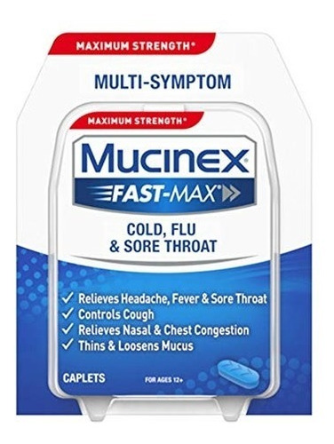 Mucinex Fast-max Resfriado, Gripe, Y Dolor De Garganta Cápsu