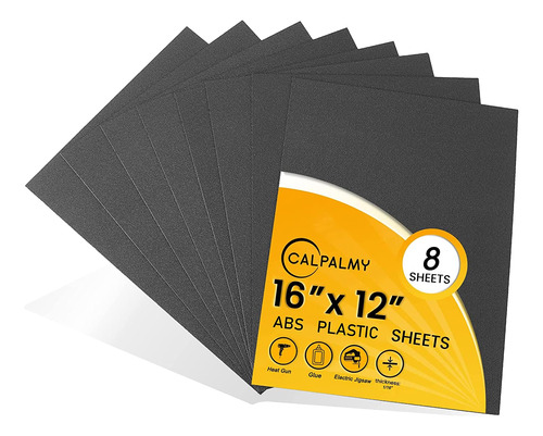 Paquete De 8 Láminas De Plástico Abs Negro 16 X 12 X 116 Pul