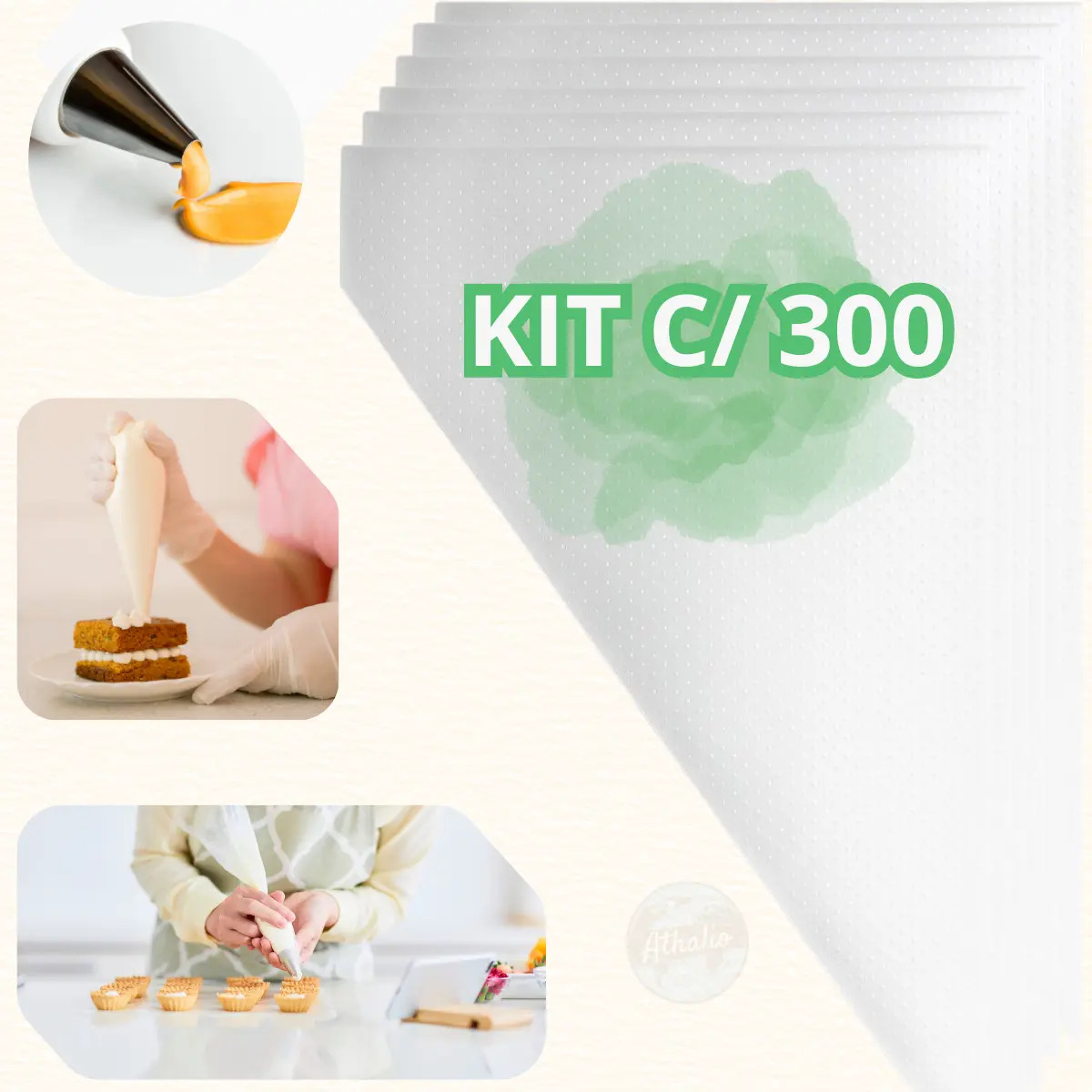 Kit 300 Sacos De Confeitar Manga De Confeiteiro Descartável Profissional Grande Resistente - Cordelícia