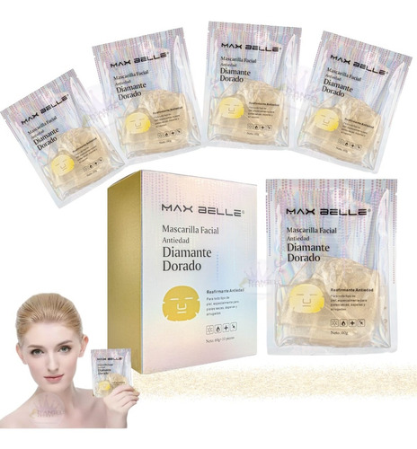 Mascarilla Facial Hidratante Anti Edad  Diamante Oro Pack 10