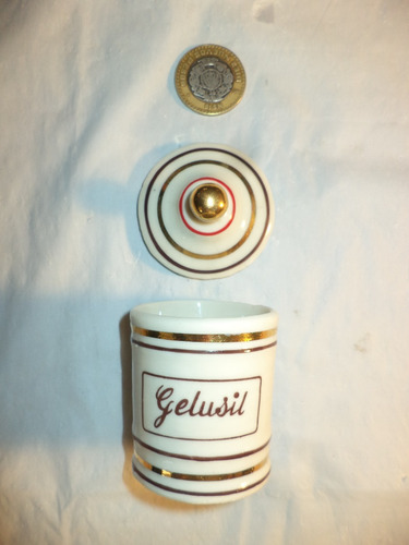 Vintage Y Pequeño Botamen O Bote Farmacéutico Gelusil (Usado)