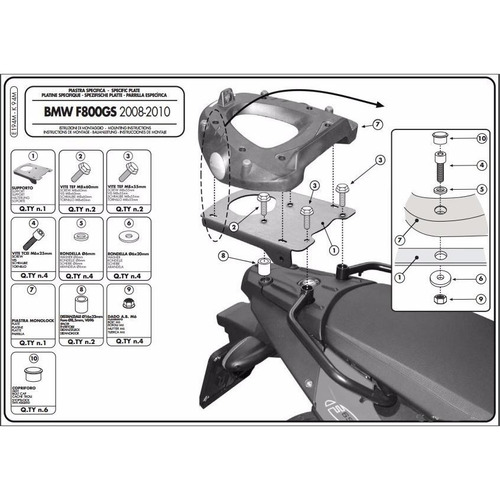 Soporte Base Baul Monolock Kappa K94m Bmw F650 Gs / F800 Gs