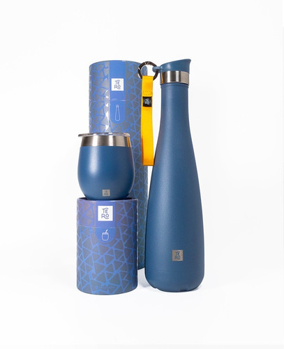 Set Tero Índigo - Termo 750ml + Mate Acero Inoxidable