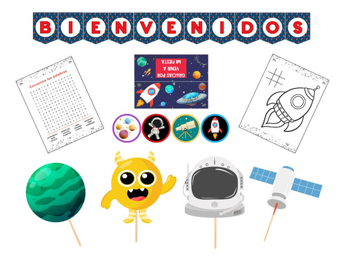 Kit Imprimible Para Fiesta Temática Astronauta