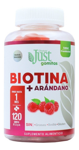 Biotina + Arándano Olnatura Just 120 Gomitas Sabor Frambuesa