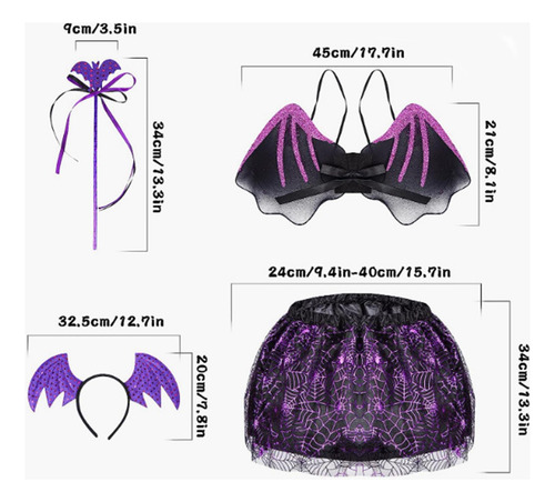 Conjunto De Disfraz De Halloween, Traje Con Banda Violeta