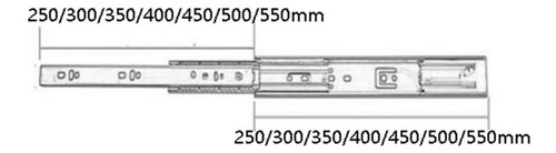 Corredera Telescoplica 55cm Push Open Y Cierre Suave 1par