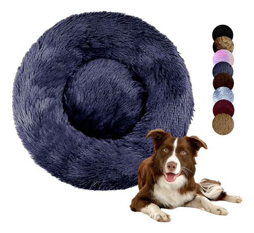 Cama Tipo Dona Antiestres Para Perros Raza Xxl Gris 100cm