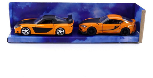 Fast & Furious 1:32 Han's Mazda Rx-7 & Toyota Gr Supra - Paq