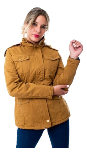 Campera Mujer Parka Gabardina Calidad Premium Con Capucha 