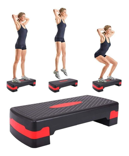 Imagen 2 de 5 de Step Aeróbico 2 Niveles Antideslizante Negro/rojo