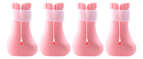 4pcs Anti-risco Gatos Pé Sapatos Botas Silicone Pet Rosa