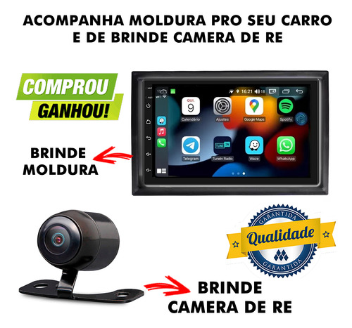 Central Multimidia Prisma 2016 Android Auto Car Play Gps