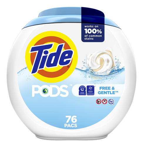 Tide Detergente Liquido Suave Y Libre De Pods, 76 Unidades