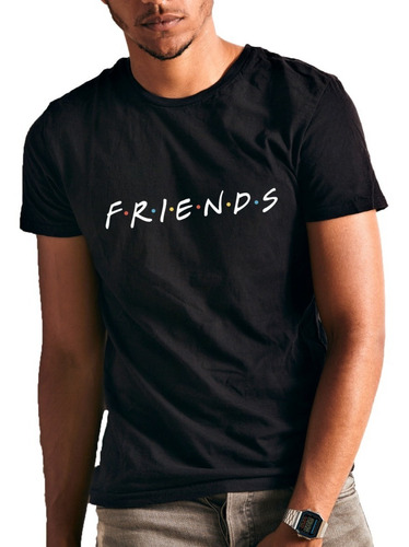 Imagen 2 de 6 de Remera Negra Friends Tv Hombre Mujer Niños Algodón Premium
